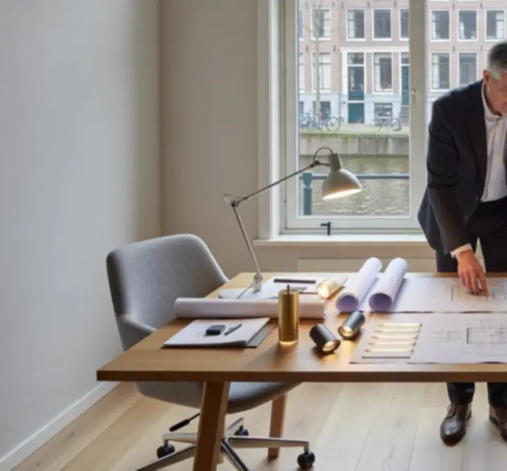 Maatwerk verlichtingsplan voor een moderne lees- en werkruimte