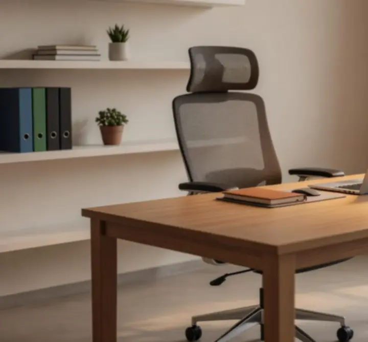 Voorbeeldwerkplek met optimale bureaulampen en ergonomische inrichting
